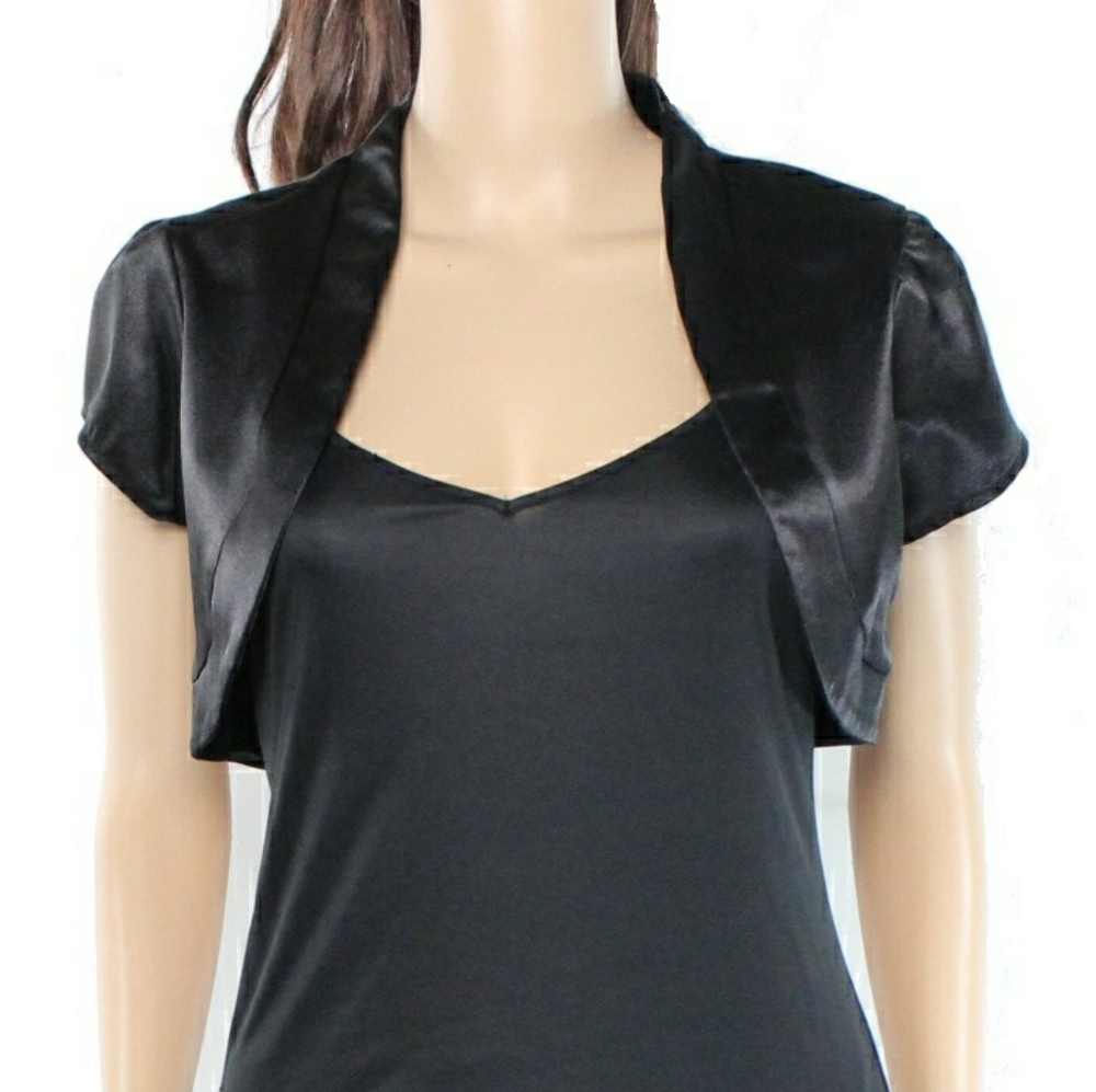 Mini Black Satin Shrug